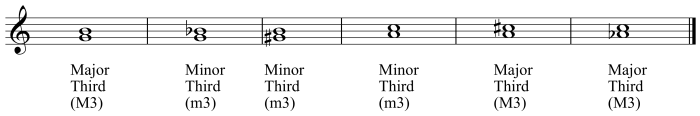 Minor third or major sixth eg crossword