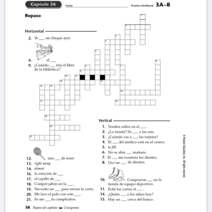 Realidades 2 capitulo 5a-8 crossword answers