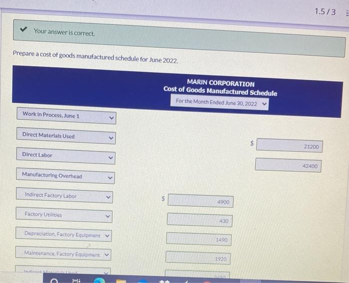 Prepare an income statement for the month of june