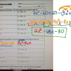 Multiplying polynomials worksheet coloring activity answers